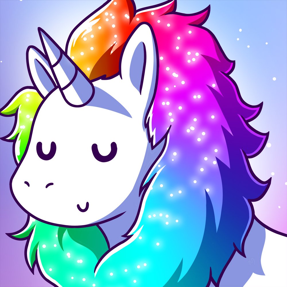 rainblow coloured unicorn